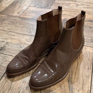 Unutzer Chelse Brown Patent Boots 39.5